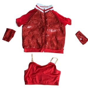Red sequin Dance outfit set